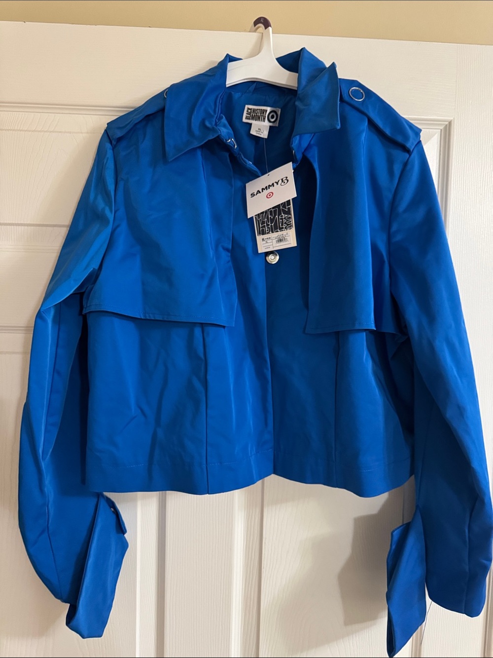 Sammy B Cropped Royal Blue Trench Coat